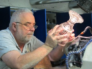 Artist at Waterford Crystal factory in Ireland