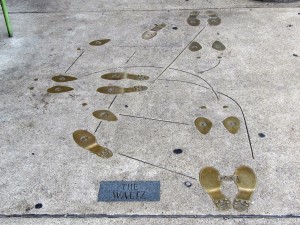 Dance steps on the sidewalk in Chattanooga