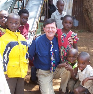 Phil with kids in Kibera Slum